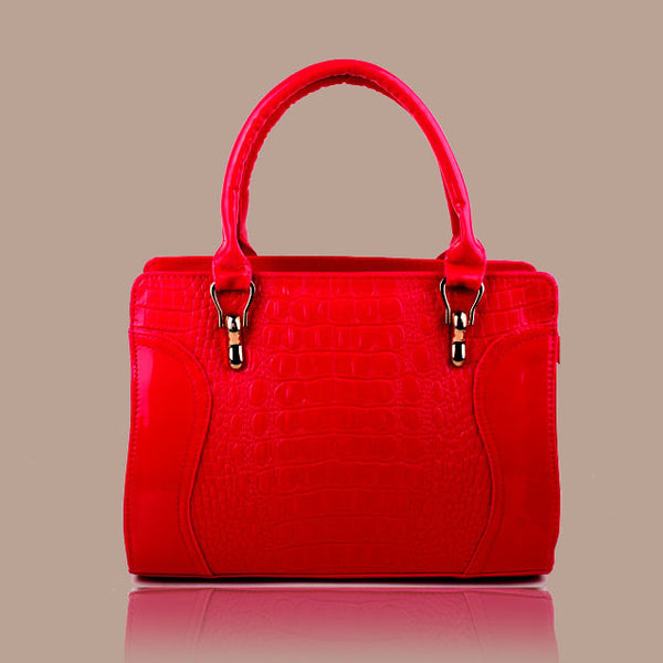 Factory Bag New Women"S Bag European And American Crocodile Skin Handbag Smiling Face Lady Bag Shoulder Bag Wholesale