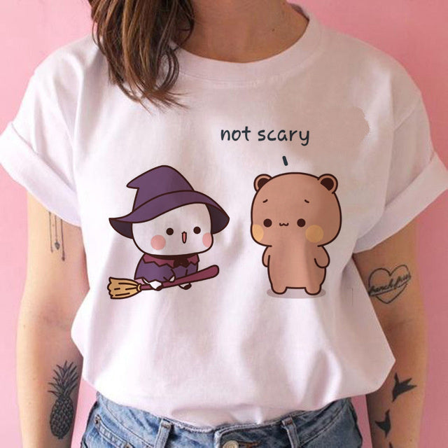 Fashion Women Harajuku Kawaii Women Ullzang Casual Punk Tshirt Funny Cartoon Cute Anime Top Tee Female