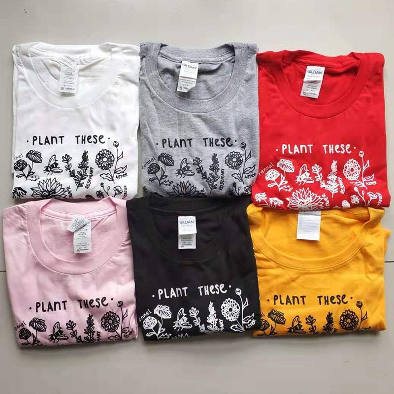 Plant These Harajuku Tshirt Women Causal Save The Bees T-shirt