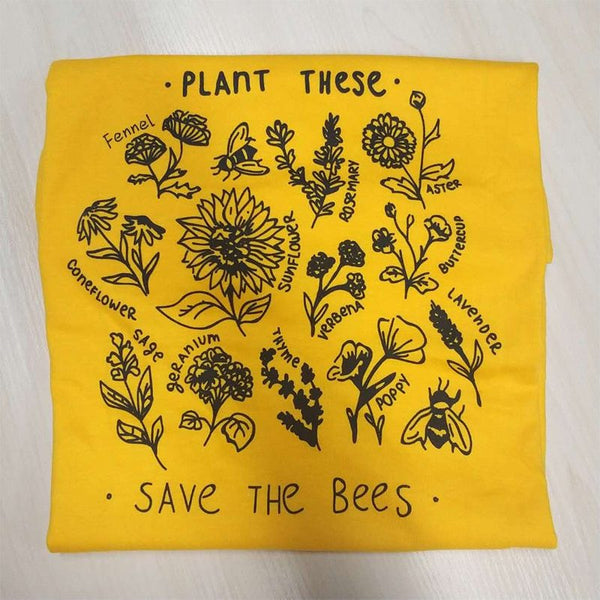 Plant These Harajuku Tshirt Women Causal Save The Bees T-shirt