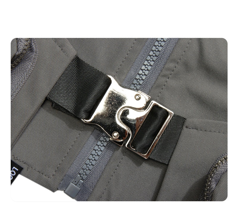 WLS Function Metal Zipper Buckle Vest