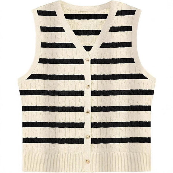 European And American Women's Fashion Sweater Vest Twisted Knitted Short