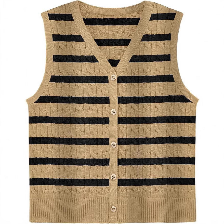 European And American Women's Fashion Sweater Vest Twisted Knitted Short